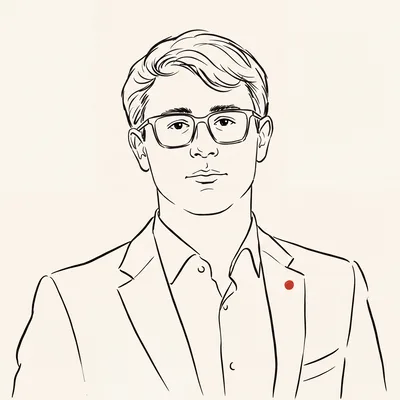 Illustrated portrait of Davide Nezel